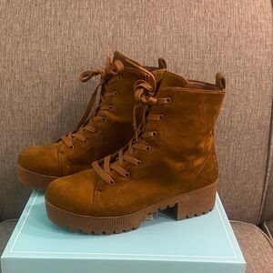 Rouge Helium Brown Suede Lace Up Boots
